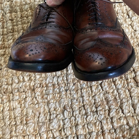 Allen Edmonds Mens Boulevard Classic Brown Brogue Wingtip Dress Shoes Size 10.5D - Picture 9 of 14